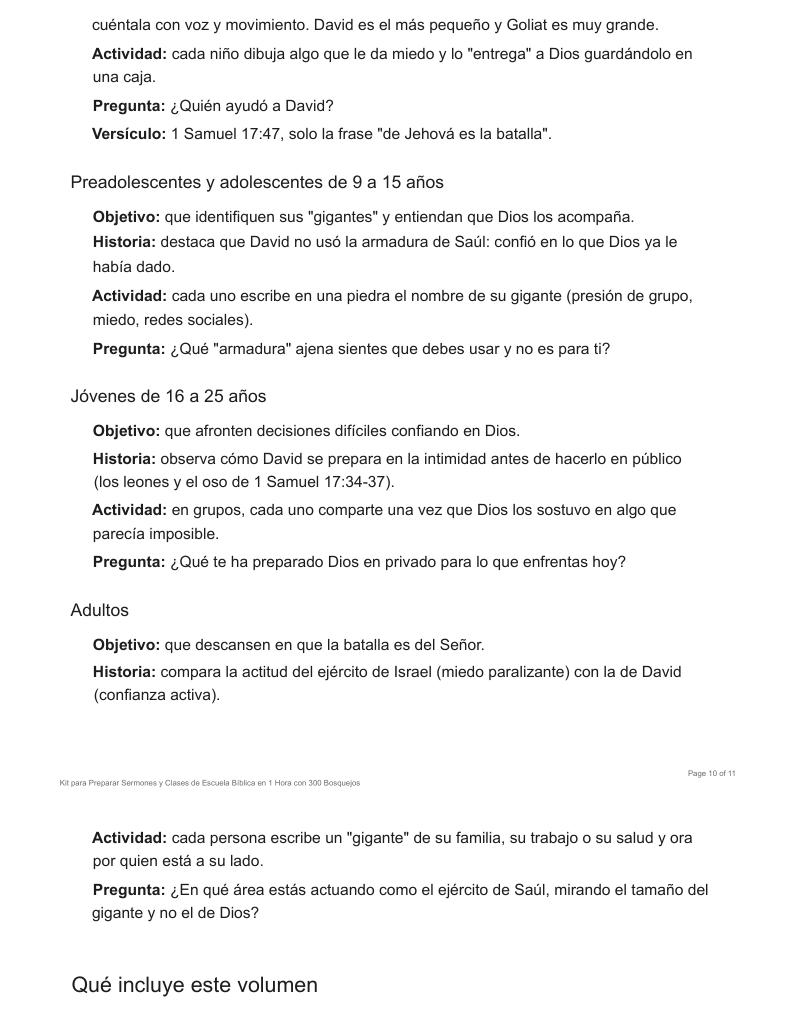 Página interior: Clases de Escuela Bíblica adaptadas a cada edad