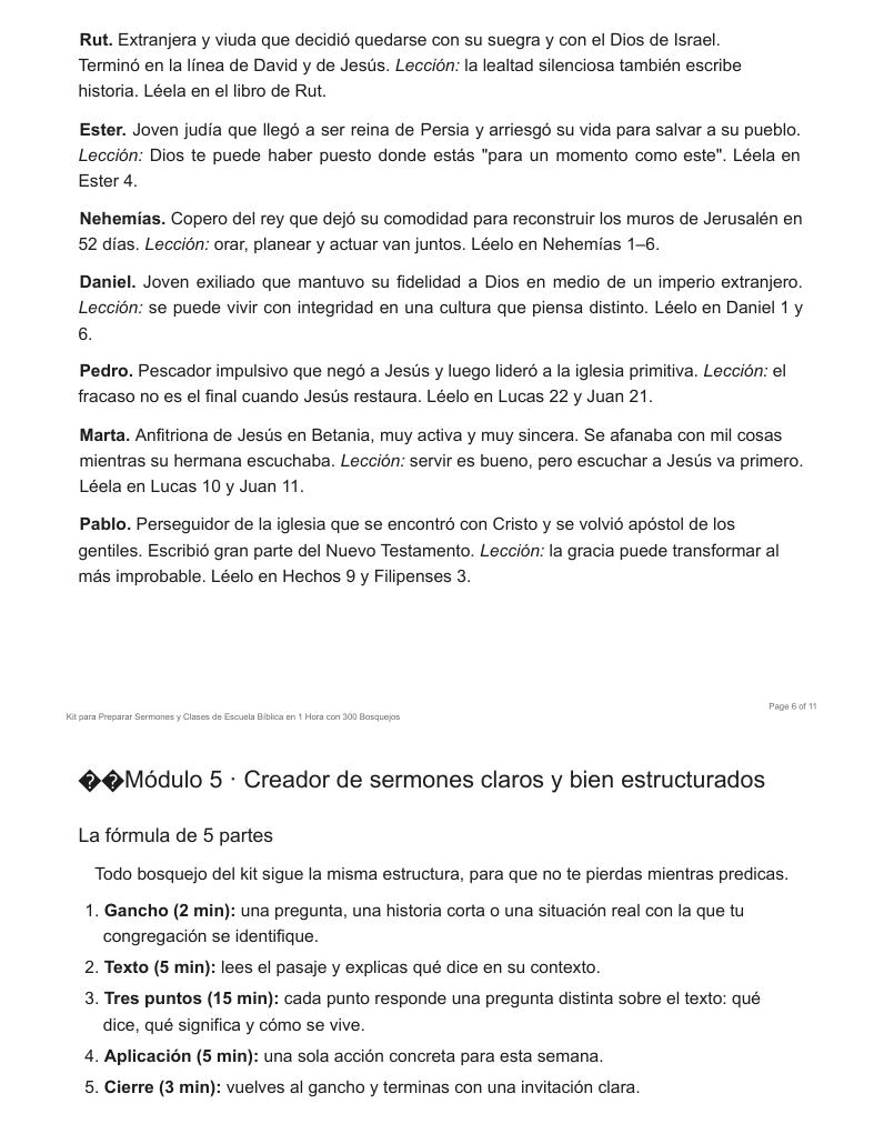Página interior: Perfiles de personajes de la Biblia